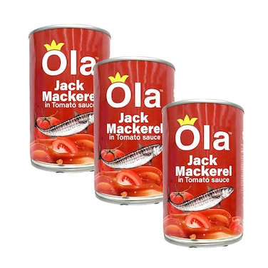 Ola Jack Mackerel In Tomato Sauce 425gx3 Pieces