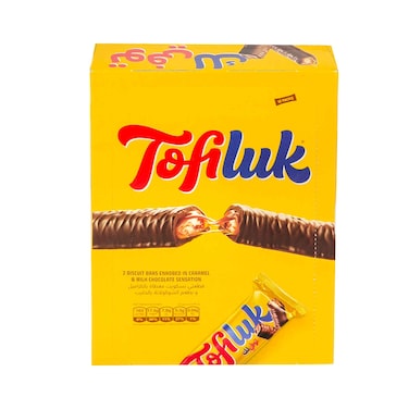 Gandour Tofiluk Biscuit Bars In caramel &amp; Milk Chocolate 33gx12 Pieces