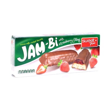 Sweet Plus Jam-Bi milk Coated Biscuits Strawberry 150g