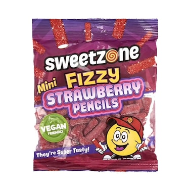 Sweetzone Jelly Candy Mini Fizzy Strawberry Pencils 180g