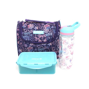 Maxi Lunch Bag Set Cyan Zip