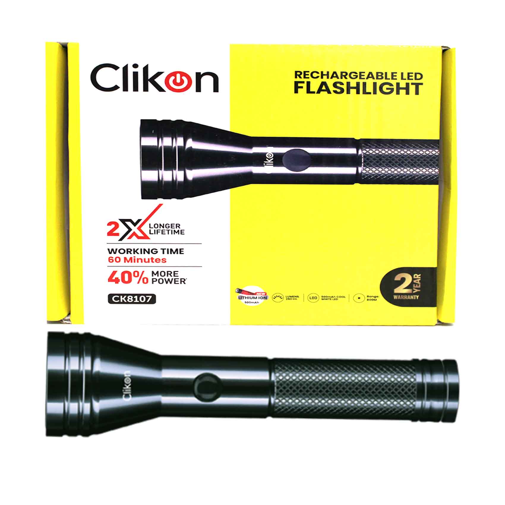 clikon rechargeable led flashlight Ultra Beam Flashlight, Torch Light clikon torch: Best Rechargeable LED