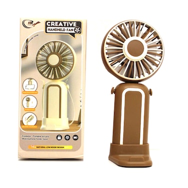 مروحة يدوية إبداعية مع قاعدة لحمل الهاتف المحمول، ألوان منوعة