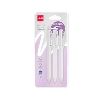 Deli Erasable Gel Pen 3'S