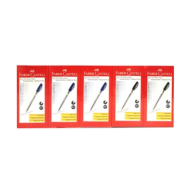 Faber-Castell 0.7Mm Ball Pen Assorted 5x10 Pieces