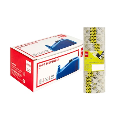 موزع شريط لاصق مكتبي دِلي + 8 لفات شريط شفاف