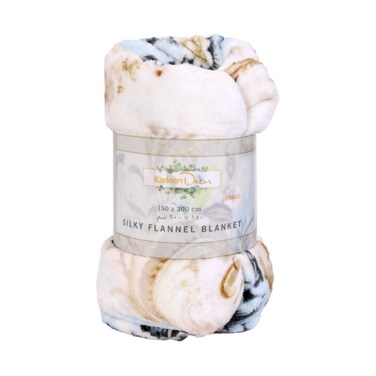 بطانية حريرية مطبوعة، مقاس فردي ١٥٠×٢٠٠ سم