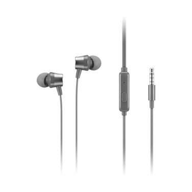 Lenovo 110 Analog In-Ear Headphone With Built-In Microphone GXD1J77354 Grey