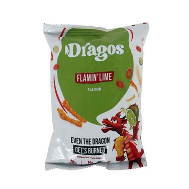 Dragos Flamin Puffed Corn With Lime Flavor 50g