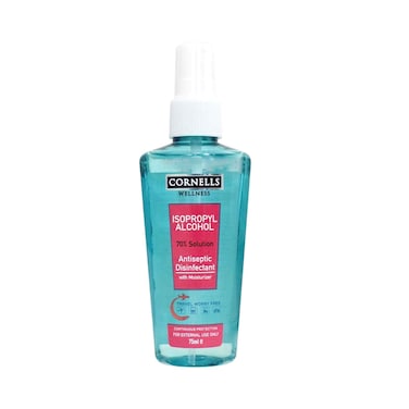 Cornells Wellness Isopropyl Alcohol 70% Solution Antiseptic Disinfectant With Moisturizer 75ml
