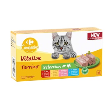 كارفور كومبانينو فيتاليف تيرين للقطط البالغة ١٠٠ غرام × ٤ قطع