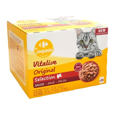 Carrefour Companino Adult Cat Food with Meat 100gx24 Pieces