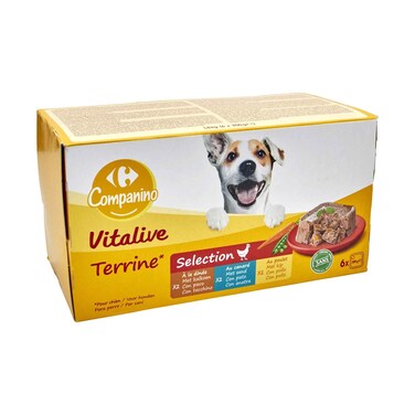 Carrefour Companino Chicken, Turkey and Duck Terrine for Adult Dogs 300gx6 Pieces
