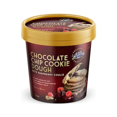 Much Moore Ice Cream Chocolate Chip Cookie Dough With Raspberry Coulis 1L