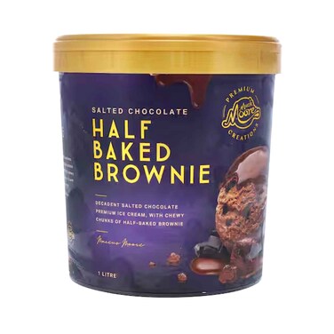 Much Moore Ice Cream Salted Chocolate Half Baked Brownie 1L