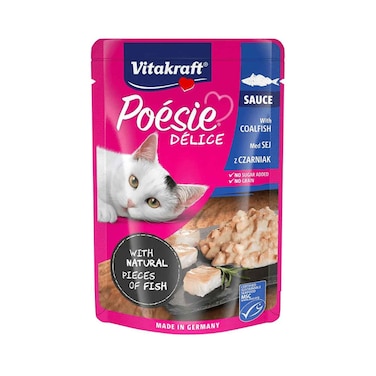 Vitakraft Wet Food For Adult Cat, Poesie Delice In Sauce With Coalfish 85g