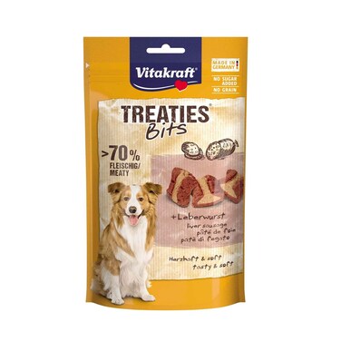 Vitakraft Treaties Bits For Dog, Soft Snack With Liver Sausage 120g