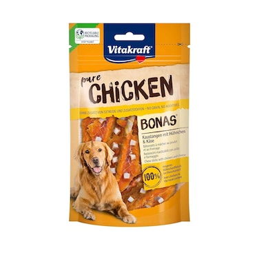 Vitakraft Pure Lamb Bonas Treats For Dog, Chew Sticks With Chicken &amp; Cheese 80g