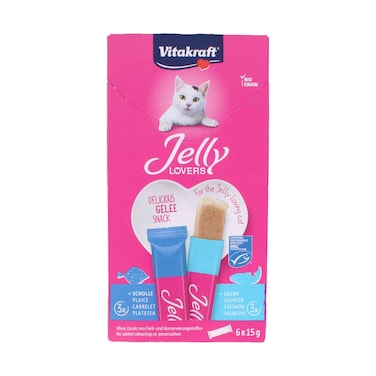 Vitakraft Cat Food Jelly Lovers Snack, Plaice &amp; Salmon 15gx6 Pieces