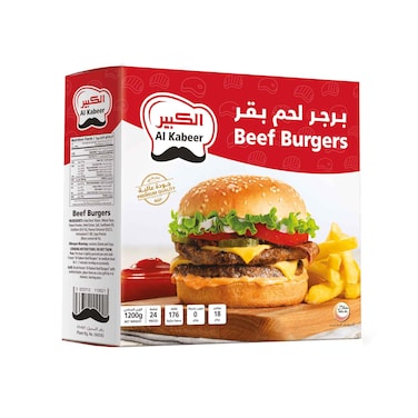 Al Kabeer Frozen Beef Burgers 1200g