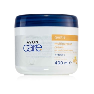 Avon Care Gentle Multipurpose Cream For Body, Face &amp; Hands With Multi-Biotics &amp; Vanilla + Vitamin-e, For Dry &amp; Sensitive Skin 400ml