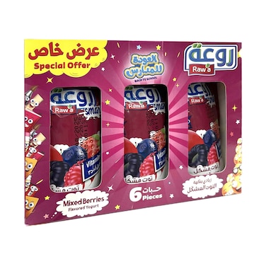 Raw'S Mix Beris Flavored Yogurt Pouch 100gx6 Pieces