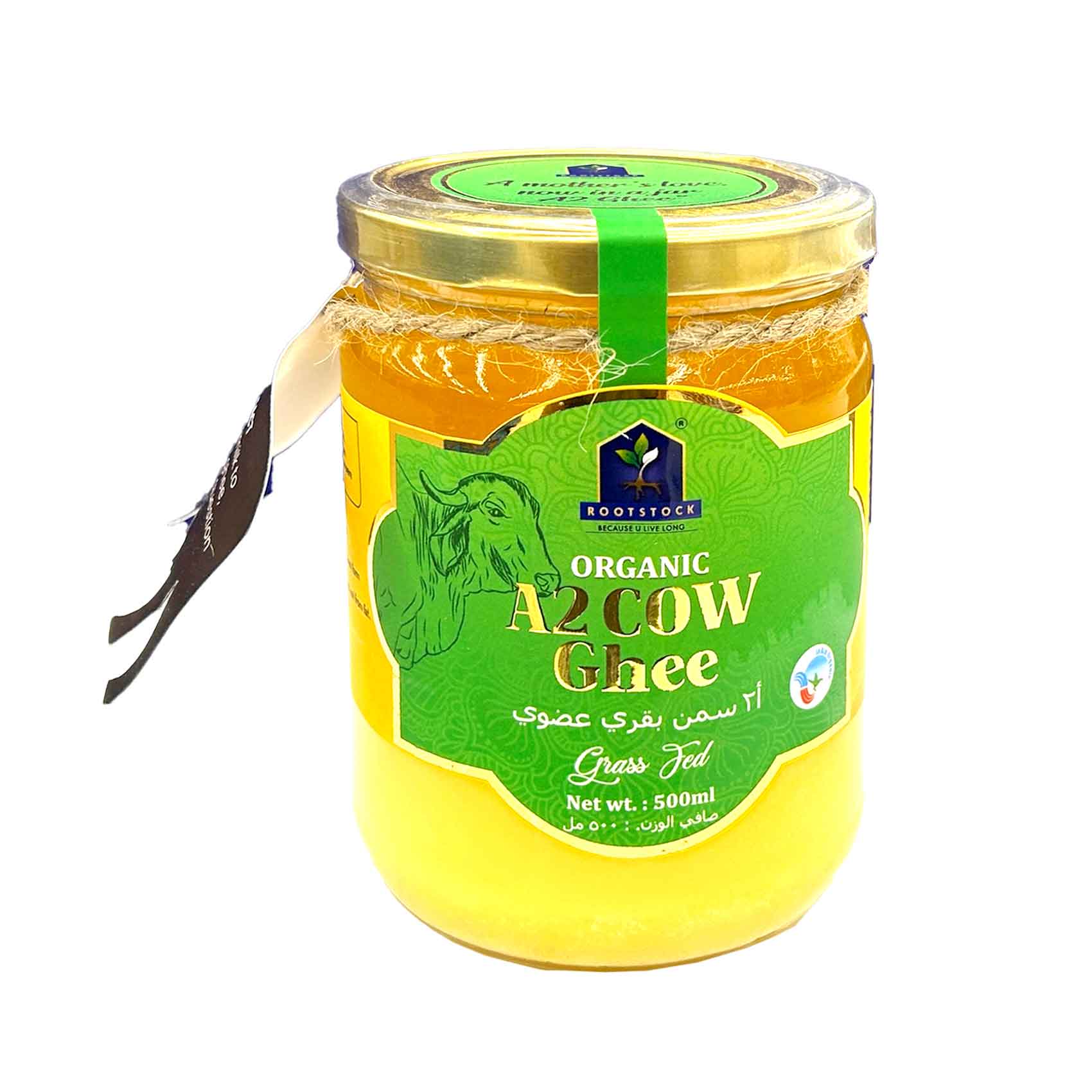 Rootstock Organic A2 Cow Ghee, Grass Fed 500ml