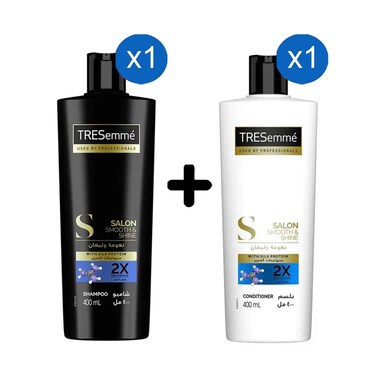 Tresemme Salon Shampoo For Smooth &amp; Shine Hair 400ml + Tresemme Salon Smooth And Shine Conditioner White 400ml