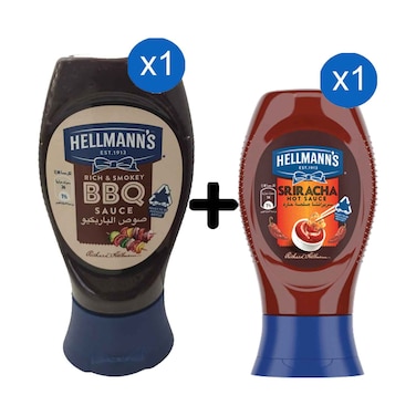 Hellmann's Rich &amp; Smokey BBQ Sauce 285g + Hellmann's Sriracha Hot Sauce 265g