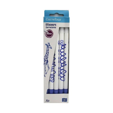 Carrefour Eraser Rewrite Pens 10 Pieces