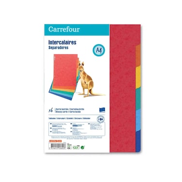 Carrefour Intercalaires A4 Divider Glossy Card Assorted x6