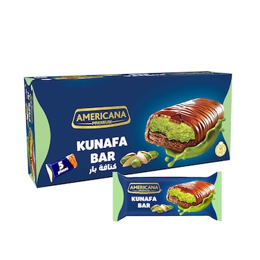 Americana Premium Cake Chocolate Bar With Pistachio, Kunafa Coating Chocolate 35gx5 Pieces