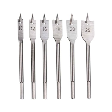 طقم ريش خشب مسطحة ميجا M-7918، 6 قطع