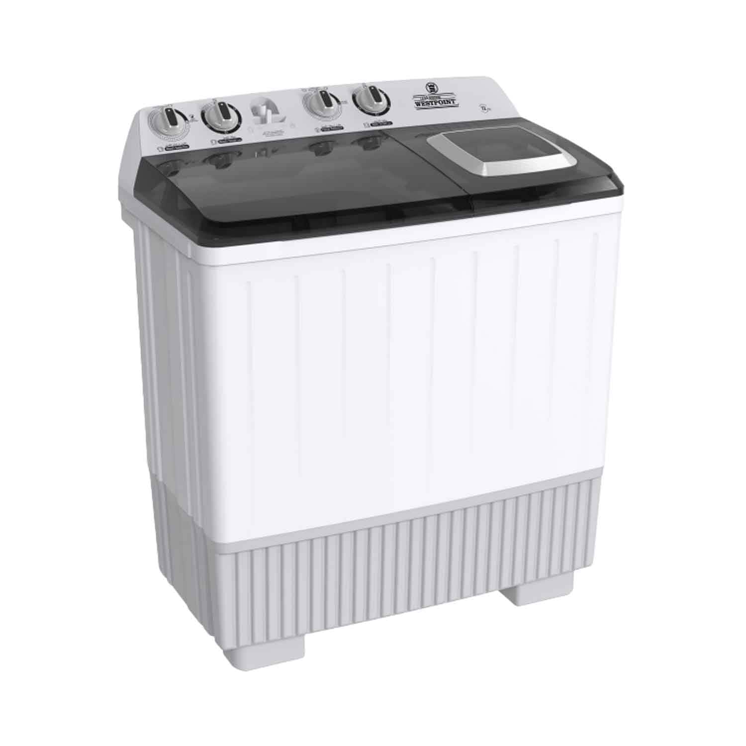 Westpoint Washing Machine Twin Tub WTX-1224.P 12 KG (Plus Extra 50 Qr Supplier's Delivery Charge Outside Doha)
