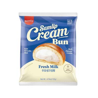 Samlip Frozen Cream Bun Fresh Milk Flavour 135g