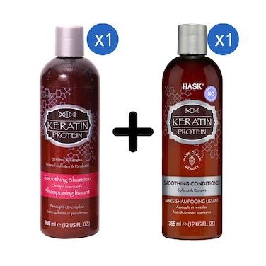 Hask Shampoo Keratin 355ml + Hask Conditioner Keratin 355ml
