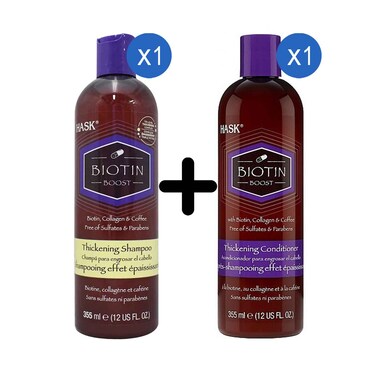 Hask Biotin Boost Thickening Shampoo 355ml + Hask Biotin Boost Thickening Conditioner 355ml