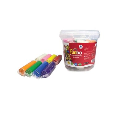 Funbo Moulding Clay Set In Bucket 8 Pieces