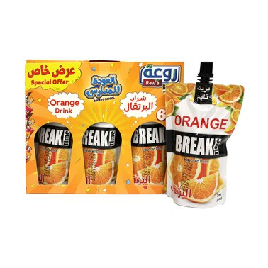 Rawa Orange Break Time Flavored Drink Pouch 200mlx6 Pieces