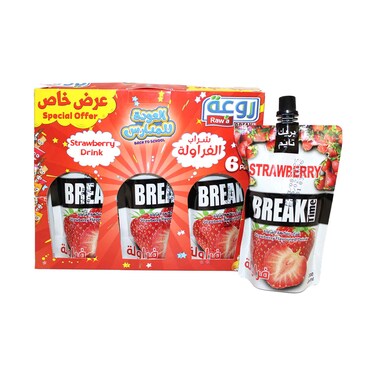 Rawa Strawberry Break Time Flavored Drink Pouch 200mlx6 Pieces