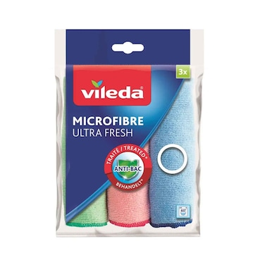 Vileda Microfibre Ultra Fresh 30x30cm Assorted 3 Pieces