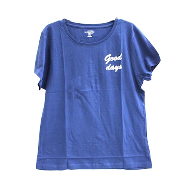 La Collection Cotton Knitted Ladies T-Shirt Dark Blue Assorted