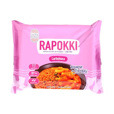 Good Seoul Rapokki Korean Ric Cake With Ramen + Topokki Carbonara 132g