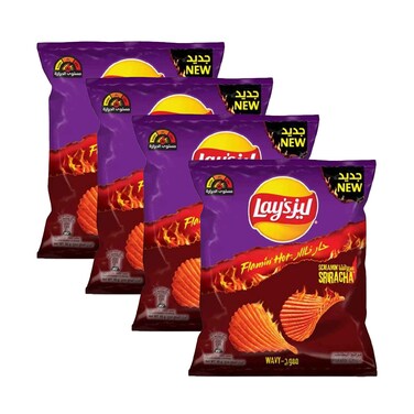 Lay's Potato Chips Flamin' Hot Screamin Sriracha 45gx4 Pieces