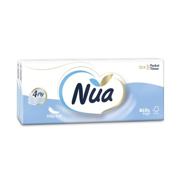 Nua Silky Soft Pocket Tissues 4Ply 10 Pieces