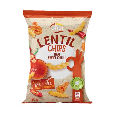Oho Tai sweet chili lentil chips 100g