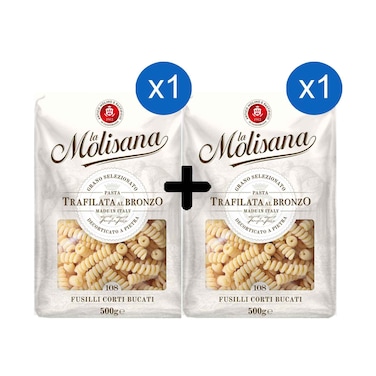 La Molisana N108 Fusilli Corti Bucati Pasta 500g + 1 Piece