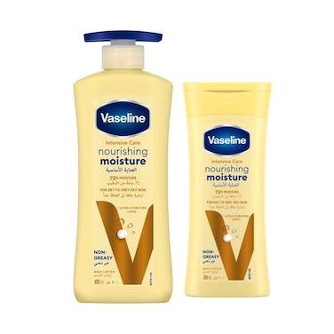 Vaseline Body Lotion Nourishing Moisture For Dry To Very Dry Skin 400ml+200ml