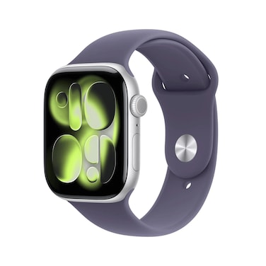 Apple Watch Series 11 GPS Cellular Silver Aluminum Case 42mm Purple Fog Sport Band M/L