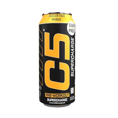 C5 Pre-Workout Supercharge Energy Drink Passion Fruit &amp; Mango 473ml